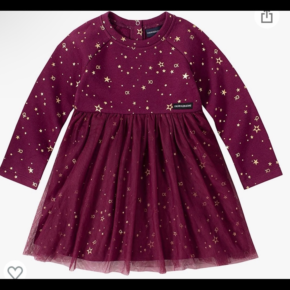 Long sleeve dress with tulle covered skirt